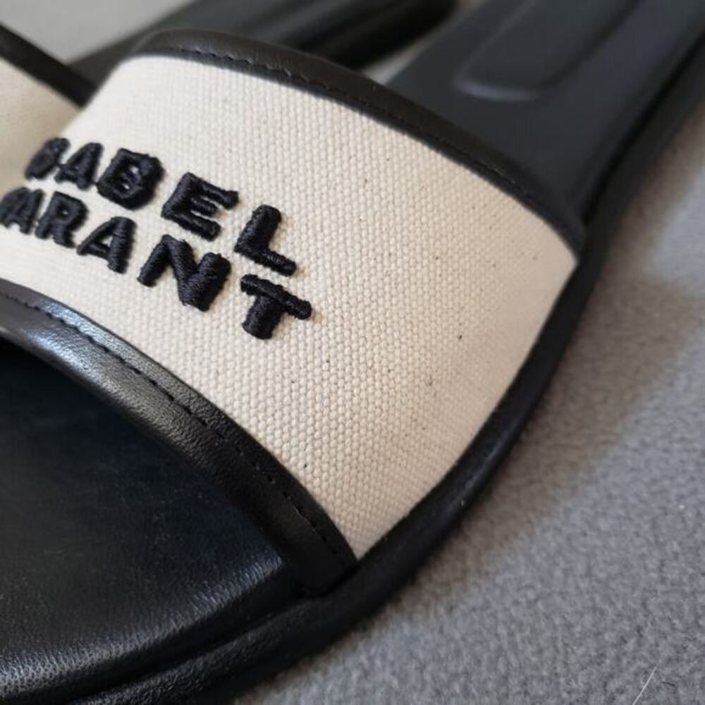 Isabel‎ Marant Vikee Slides in Ecru & Black Size 39/9 Casual Designer - Picture 14 of 16